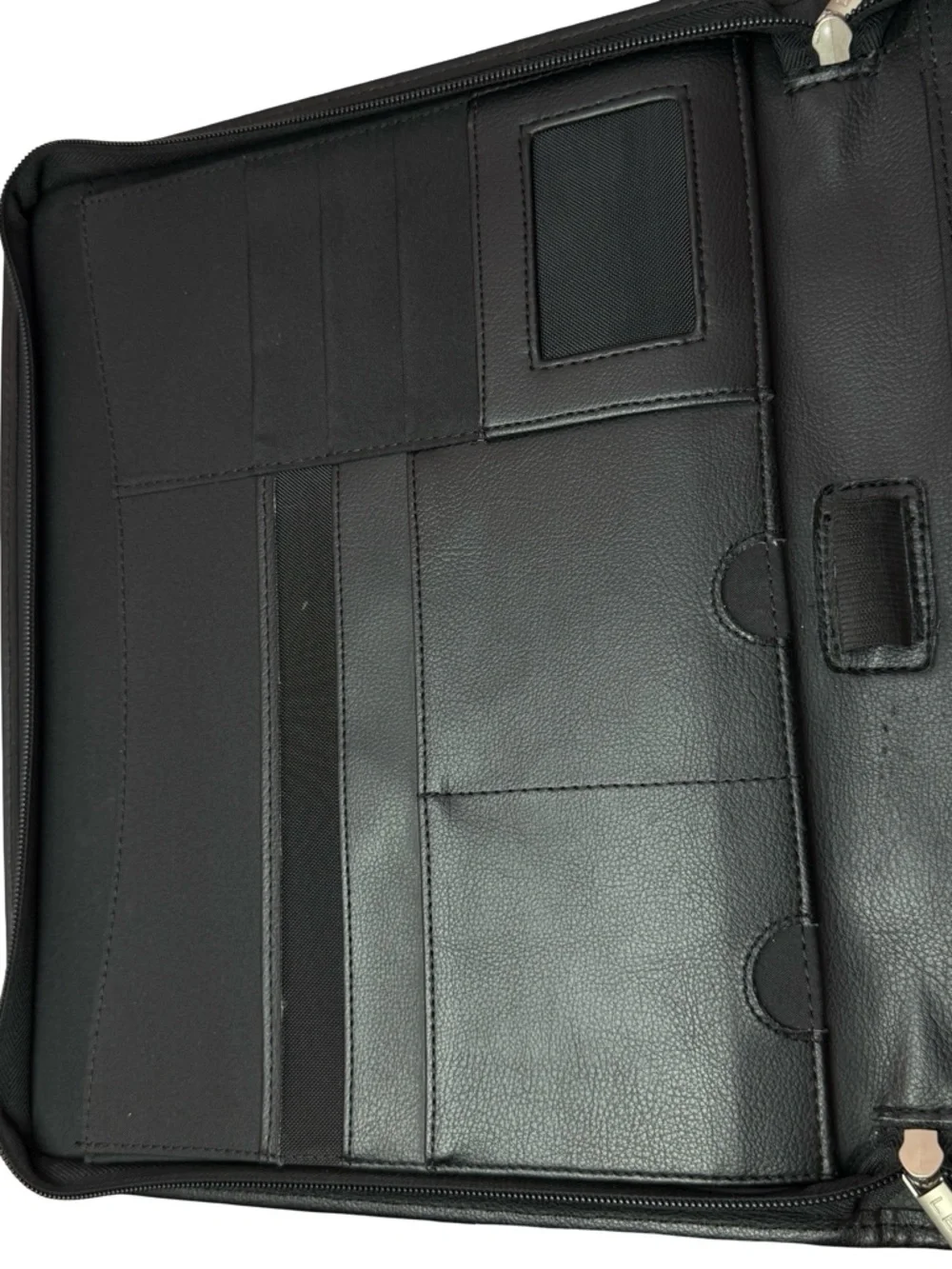 Leather Notepad Portfolio Organizer Zip Folder Black Money Gram Leeds Padfolio